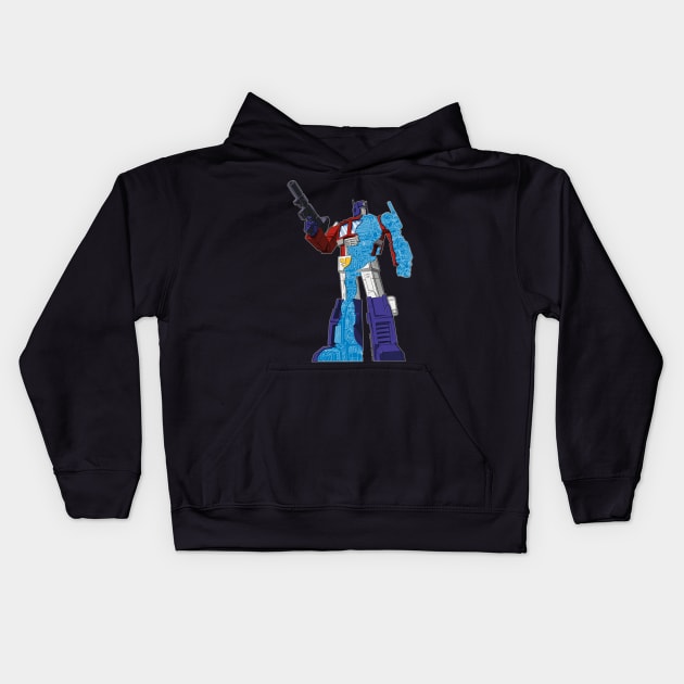 Optimus Prime - Écorché (blueprint v1) Kids Hoodie by NDVS